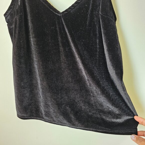 EUC LIKE NEW PROJECT SOCIAL T BLACK DOUBLE V VELVET TANK TOP SIZE M - Picture 4 of 11
